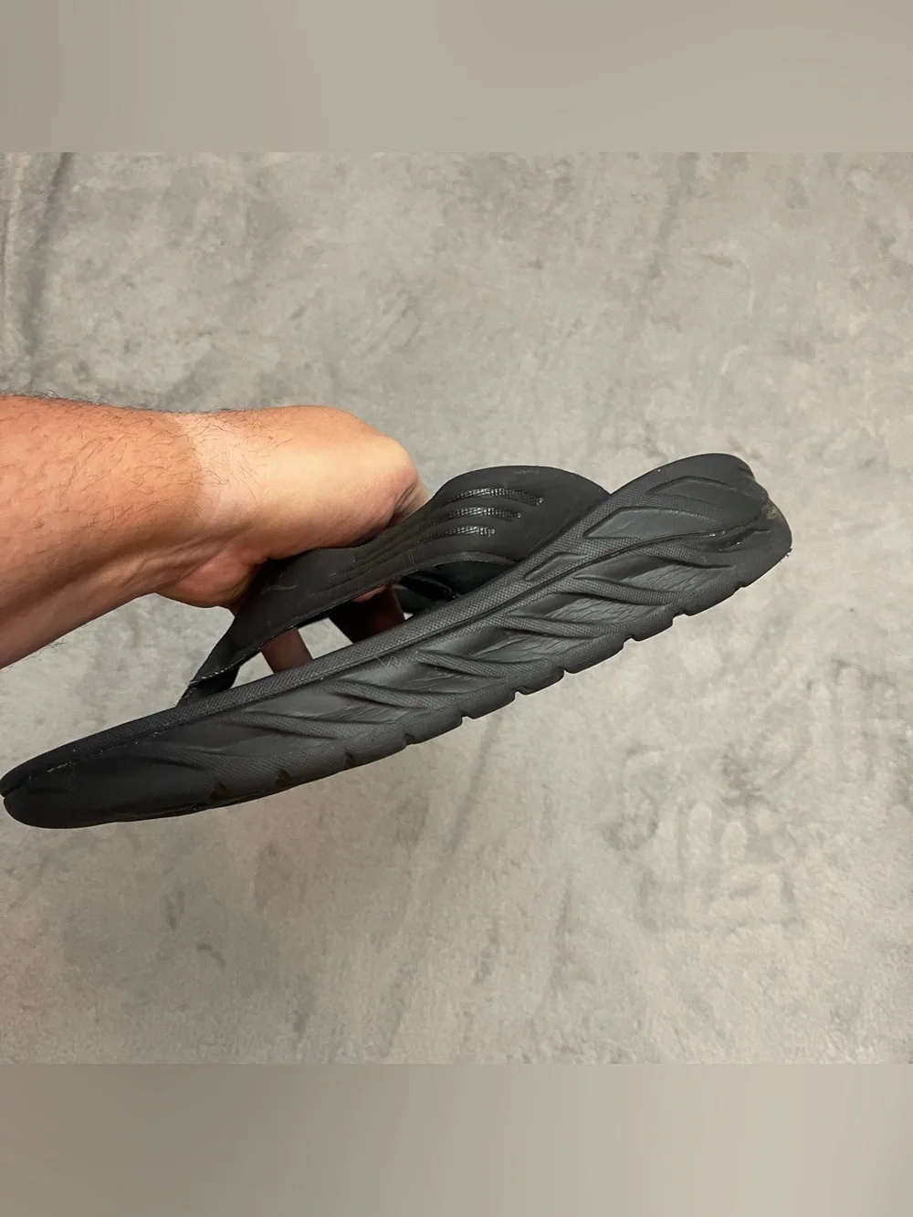 Hoka One One Ora Recovery Flip Sandals Black Anthracite Mens 11